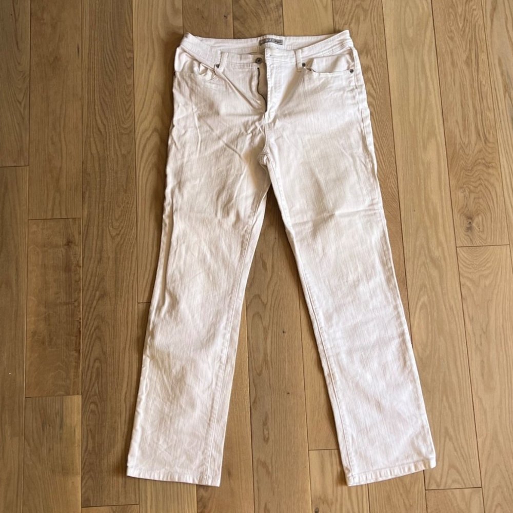 Chico's Platinum White Denim Jeans | Size 12